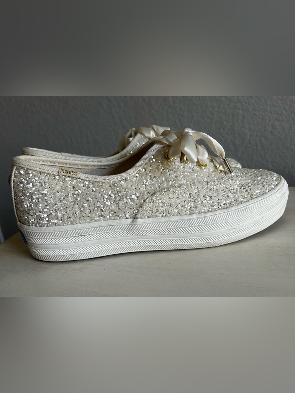 Keds x Kate Spade Triple Glitter Platform Sneakers, women’s size 7. New/no box. - Picture 3 of 9